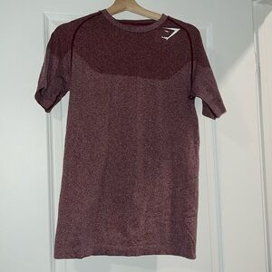 GYMSHARK Maroon workout shirt